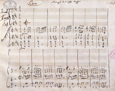 Odręczna partytura Gioacchino Rossiniego (1792-1868) autorstwa Gioachino Rossini