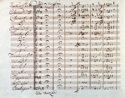 Strona partytury muzycznej Sroki złodziejki Gioacchino Rossiniego autorstwa Gioachino Rossini