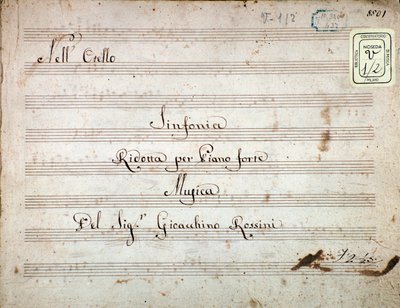 Nuty do symfonii zredukowanej na fortepian Otella, opera Gioacchino Rossiniego autorstwa Gioachino Rossini
