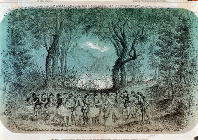 Ilustracja do sceny szaleństwa Ofelii w Hamlecie autorstwa Ambroise Thomas autorstwa Giorgio Dalsani