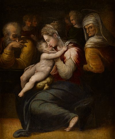 Święta Rodzina, ok. 1540 (olej na płótnie) autorstwa Giorgio (attr.to) Vasari
