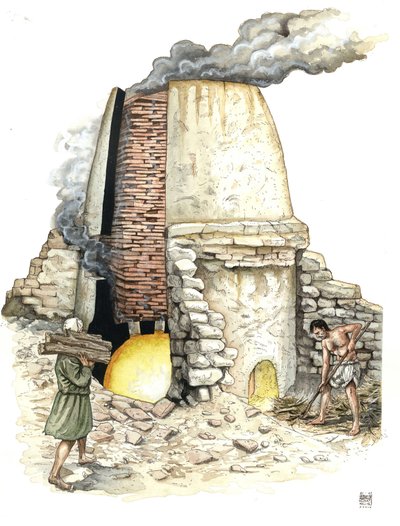 Średniowiecze: ceglany piec zasilany drewnem. XII w. autorstwa Giorgio Albertini