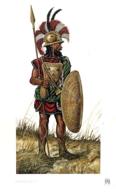 Roman antiquite: żołnierz armii rzymskiej z VIII wieku p.n.e. autorstwa Giorgio Albertini