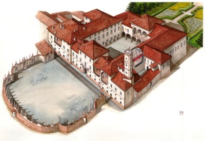 Widok na pałac Arese Borromeo, zbudowany w XVII wieku, w Cesano Maderno, Włochy autorstwa Giorgio Albertini