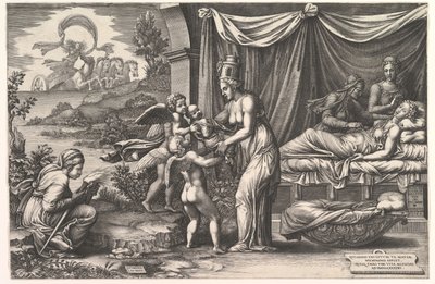 Alegoria Narodzin, 1558. autorstwa Giorgio Ghisi