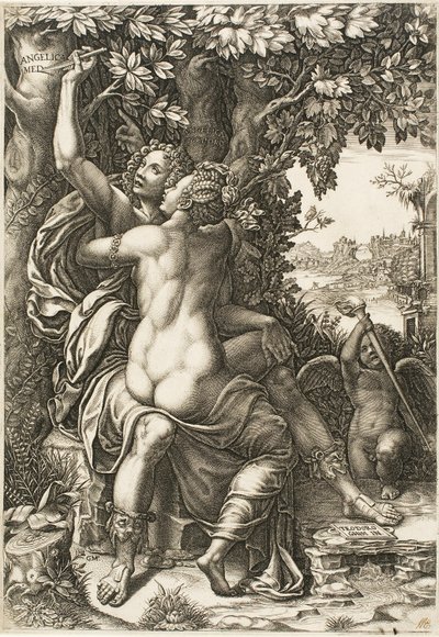 Angelica i Medoro autorstwa Giorgio Ghisi