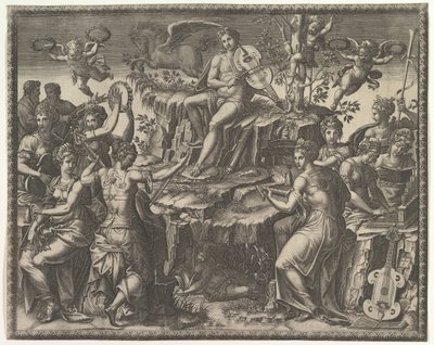 Apollo i muzy, ca. 1557. autorstwa Giorgio Ghisi