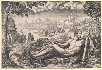 Herkules odpoczywający po pracy, 1567. autorstwa Giorgio Ghisi