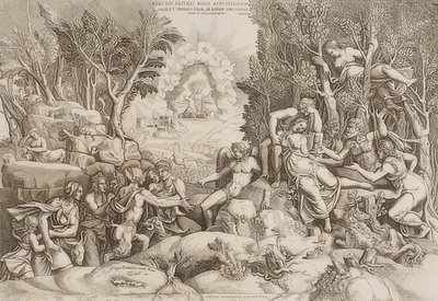 Cephalus opłakuje Procris (według rysunku Giulio Romano, patrz zdjęcie nr 27883) autorstwa Giorgio Ghisi