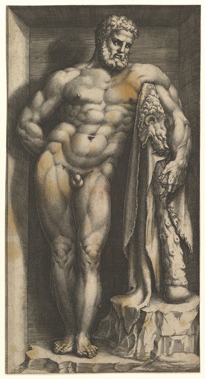 Herkules Farnese, koniec lat 70. XVI wieku. autorstwa Giorgio Ghisi