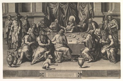 Ostatnia Wieczerza, 1551. autorstwa Giorgio Ghisi