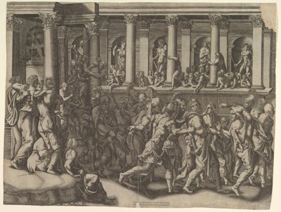 Naśmiewanie się z więźniów, ca. 1540. autorstwa Giorgio Ghisi