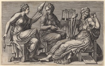 Trzy losy autorstwa Giorgio Ghisi after Giulio Romano