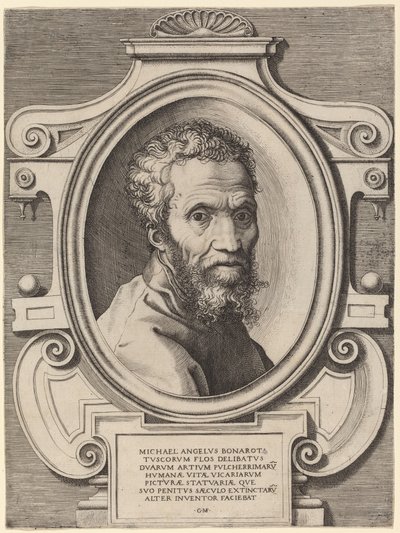 Michał Anioł Buonarroti autorstwa Giorgio Ghisi, after Marcello Venusti