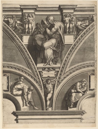 Sybilla perska autorstwa Giorgio Ghisi after Michelangelo