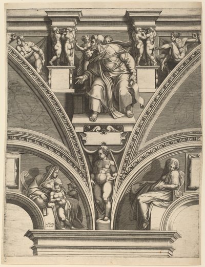 Prorok Ezechiel autorstwa Giorgio Ghisi after Michelangelo