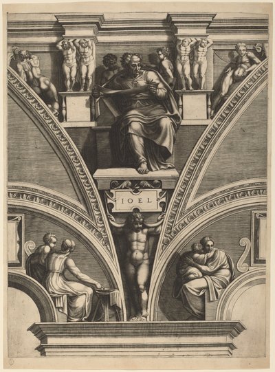 Prorok Joel autorstwa Giorgio Ghisi after Michelangelo