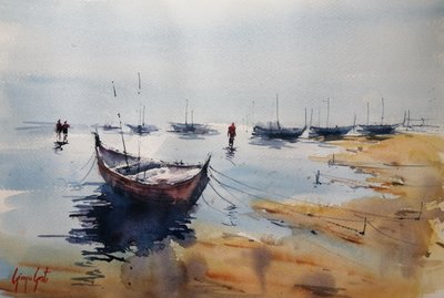 Spokojny poranek w Calm Harbor autorstwa Giorgio Gosti