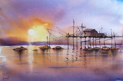 Molo wędkarskie „Golden Hour” autorstwa Giorgio Gosti
