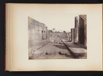 Widok na Strada della Abbondanza w Pompejach, Włochy Strada della Abbondanza. Pompeje (tytuł na obiekcie) autorstwa Giorgio Sommer (attributed to)