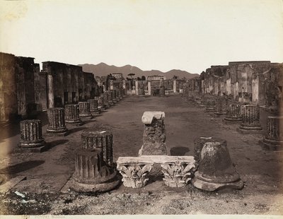 Widok ogólny bazyliki, strona wschodnia, Pompeje autorstwa Giorgio Sommer