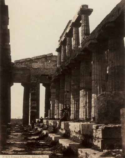 Ruiny Świątyni Neptuna w Paestum autorstwa Giorgio Sommer