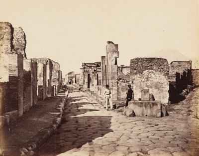 Strada di Sallustio, Pompei (Ulica Sallustio, Pompeje), ok. 1870 (zdjęcie) autorstwa Giorgio Sommer