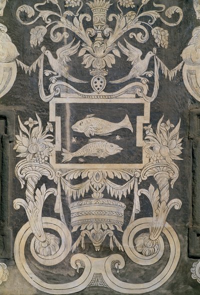 Figury alegoryczne i znaki zodiaku, Giorgio Vasari, Tommaso Battista del Verrocchio i Alessandro Forzori, Palazzo dei Cavalieri lub Palazzo della Carovana, Piazza dei Cavalieri, Piza, Toskania, Włochy autorstwa Giorgio Vasari