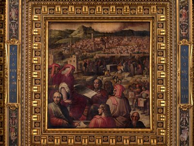 Arnolfo pokazuje plan powiększenia Florencji autorstwa Giorgio Vasari