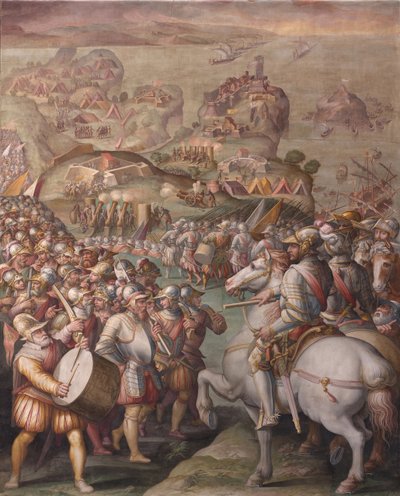 Zdobycie Porto Ercole, 1568-1570 autorstwa Giorgio Vasari