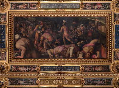 Porażka Radagasia pod Fiesole autorstwa Giorgio Vasari
