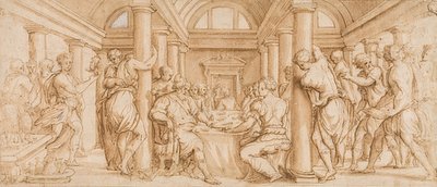 Uczta weselna Estery i Aswerusa autorstwa Giorgio Vasari