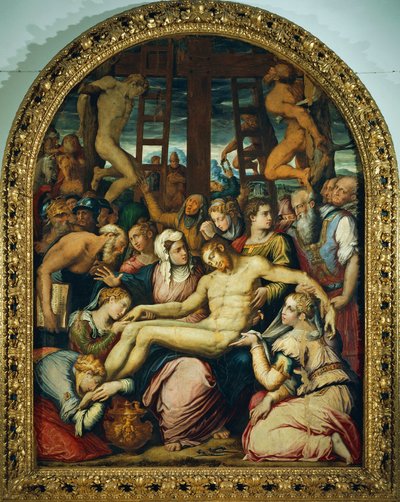 Lament nad zmarłym Chrystusem zdjętym z krzyża, Giorgio Vasari (1511-1574), olej na desce, 295x222 cm. autorstwa Giorgio Vasari