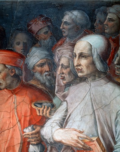 Marsilio Ficino w otoczeniu Paolo del Pozzo Toscanelli, fragment Cosimo Starszego wśród filozofów i artystów autorstwa Giorgio Vasari