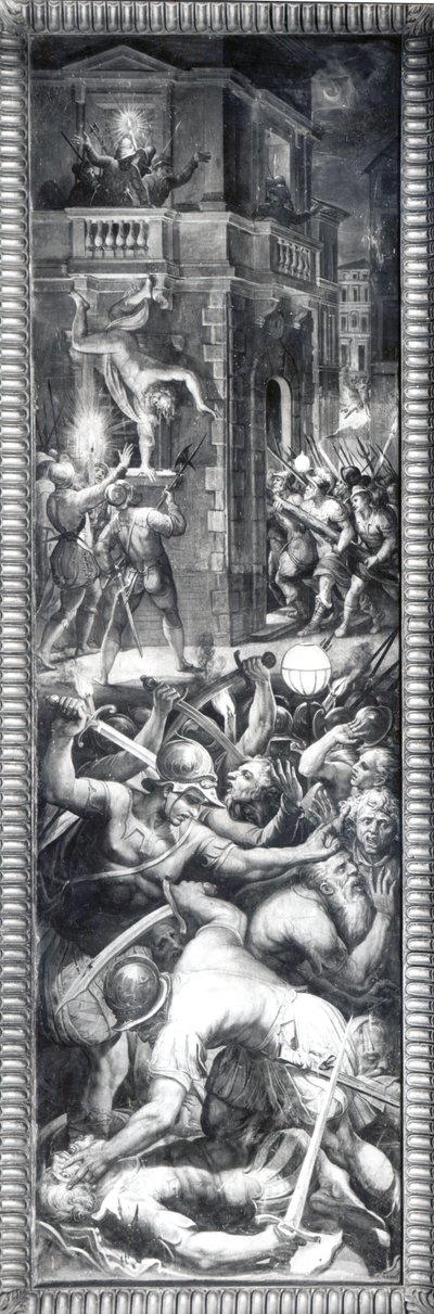 Masakra Coligny i hugenotów, 1573 autorstwa Giorgio Vasari