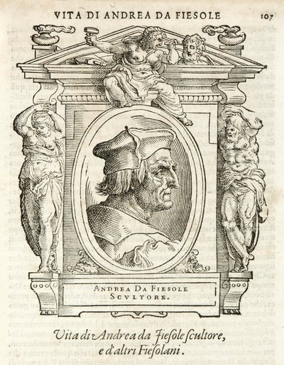 Mediolan, Biblioteka Braidense, Vite de piv excellent, Giorgio Vasari 1568, Andrea da Fiesole autorstwa Giorgio Vasari