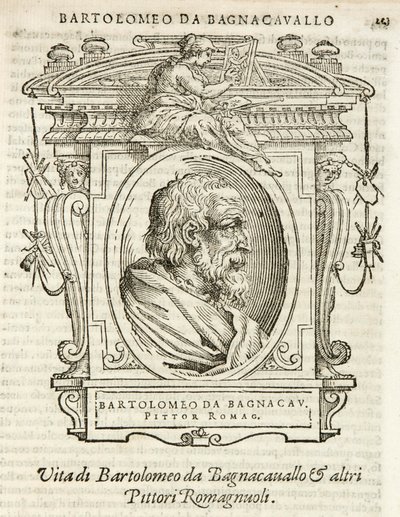 Mediolan, Biblioteca Braidense, Vite de piv excellent, Giorgio Vasari 1568, Bartolomeo Ramenghi zwany Bagnacavallo autorstwa Giorgio Vasari