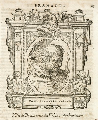 Mediolan, Biblioteka Braidense, Żywoty piv excellent, Giorgio Vasari 1568, Bramante autorstwa Giorgio Vasari