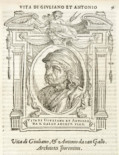 Mediolan, Biblioteca Braidense, Vite de piv excellent, Giorgio Vasari 1568, Giuliano i Antonio da Sangallo autorstwa Giorgio Vasari