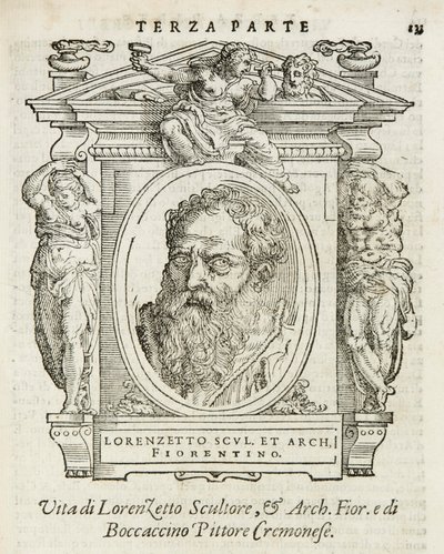 Mediolan, Biblioteca Braidense, Vite de piv excellent, Giorgio Vasari 1568, Lorenzo Lotti zwany Il Lorenzetto autorstwa Giorgio Vasari