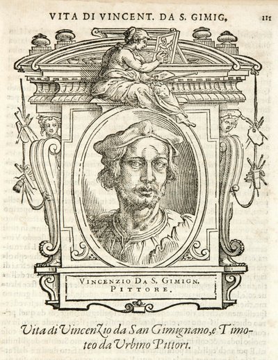 Mediolan, Biblioteca Braidense, Vite de piv excellent, Giorgio Vasari 1568, Vincenzo Tamagni z San Gininiano autorstwa Giorgio Vasari