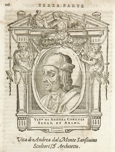Mediolan, Biblioteka Braidense, Vite de piv excellent, Giorgio Vasari 1568, Andrea Contucci autorstwa Giorgio Vasari
