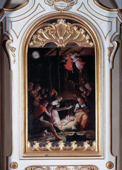 Narodzenia (olej na płótnie) autorstwa Giorgio Vasari