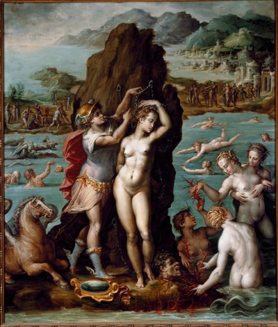 Perseusz wyzwalający Andromedę autorstwa Giorgio Vasari