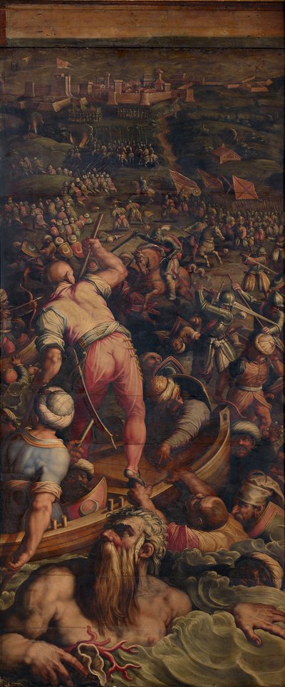 Pogrom Turków pod Piombino, 1563-1565 autorstwa Giorgio Vasari