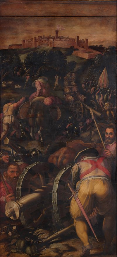 Szturm na Monteriggioni, 1563-1565 autorstwa Giorgio Vasari