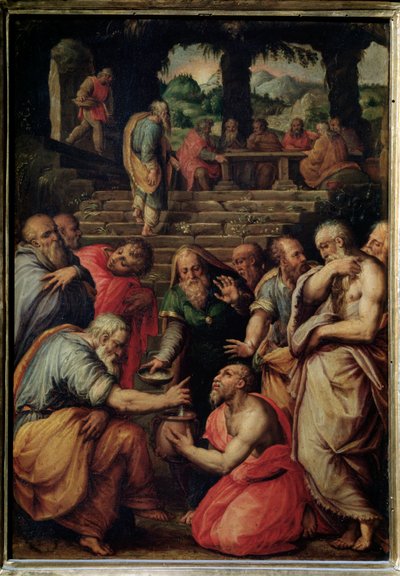 Prorok Elizeusz - olej na desce, ok.1566 autorstwa Giorgio Vasari