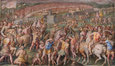 Szturm na twierdzę Stampace w Pizie, 1568-1571 autorstwa Giorgio Vasari