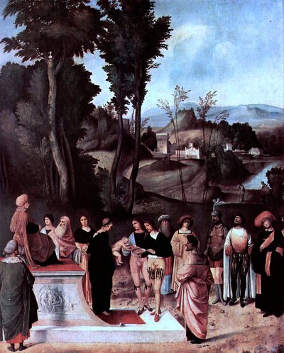 Angielski: Mojżesz poddany próbie ognia autorstwa Giorgione