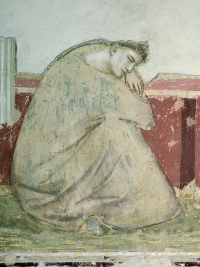 Objawienie św. Franciszka św. Antoniemu, Giotto (1267-1337), fresk, detal, bazylika Santa Croce, kaplica Bardi, Florencja, 1325-1330 autorstwa Giotto (c.1266 1337)